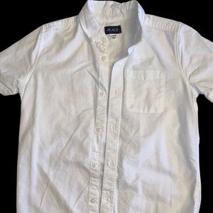 Boys 100% cotton button front white